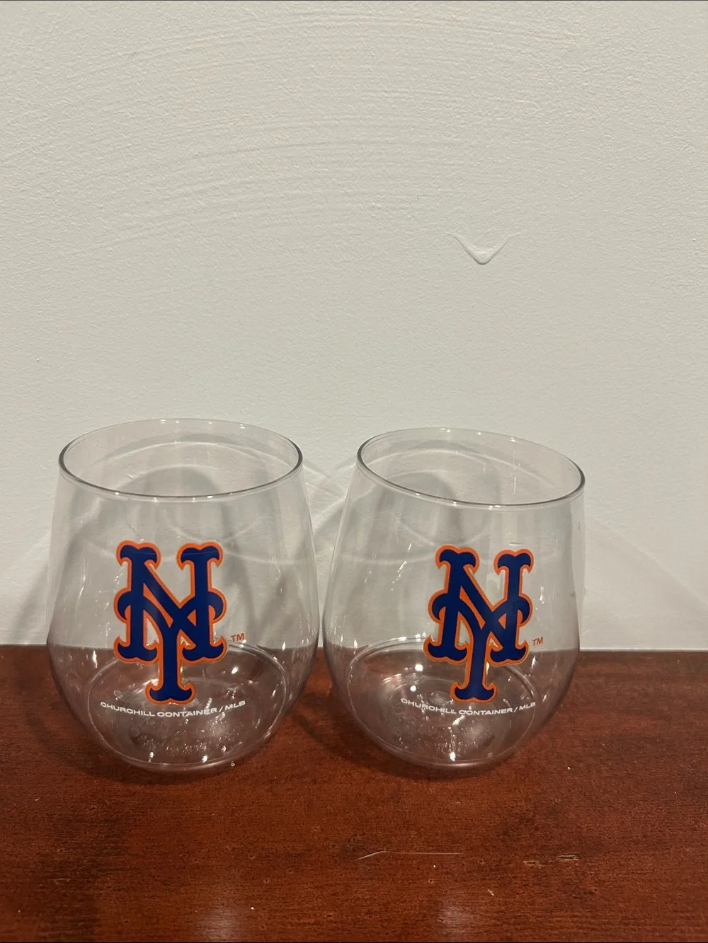 New York Mets Let’s Go Mets Plastic Tumblers and Wine Glasses